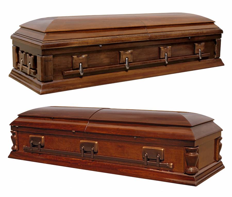 An example of two wooden coffins